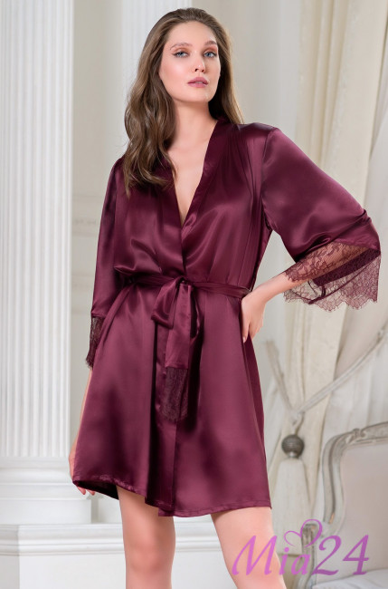 Халат шелковый Mia-Amore "Sharon" 3803 бордовый Халат шелковый Mia-Amore "Sharon" 3803 бордовый