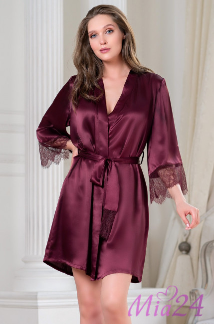 Халат шелковый Mia-Amore "Sharon" 3803 бордовый Халат шелковый Mia-Amore "Sharon" 3803 бордовый