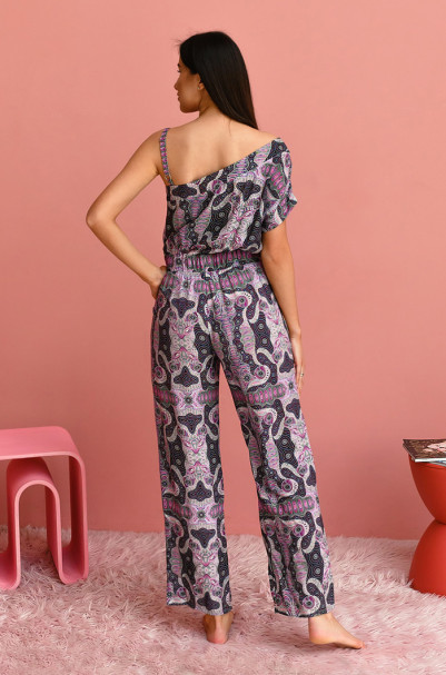 Комбинезон домашний женский Alba 16506 'Mia-Mia' - длинный, асимметричный, из вискозы 