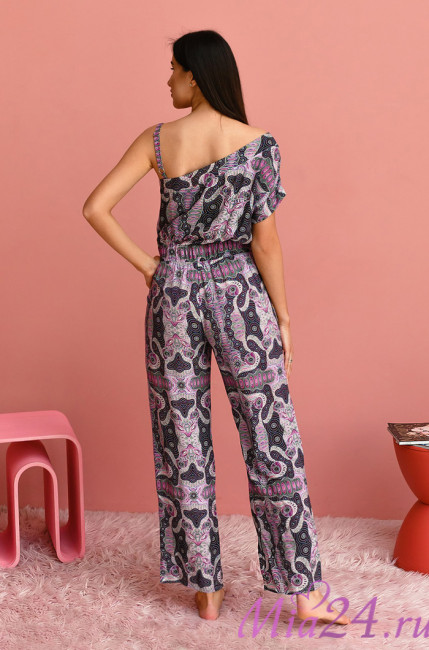 Комбинезон домашний женский Alba 16506 'Mia-Mia' - длинный, асимметричный, из вискозы 