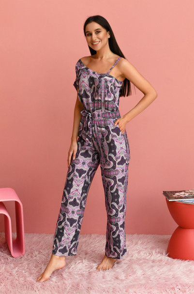 Комбинезон домашний женский Alba 16506 'Mia-Mia' - длинный, асимметричный, из вискозы 