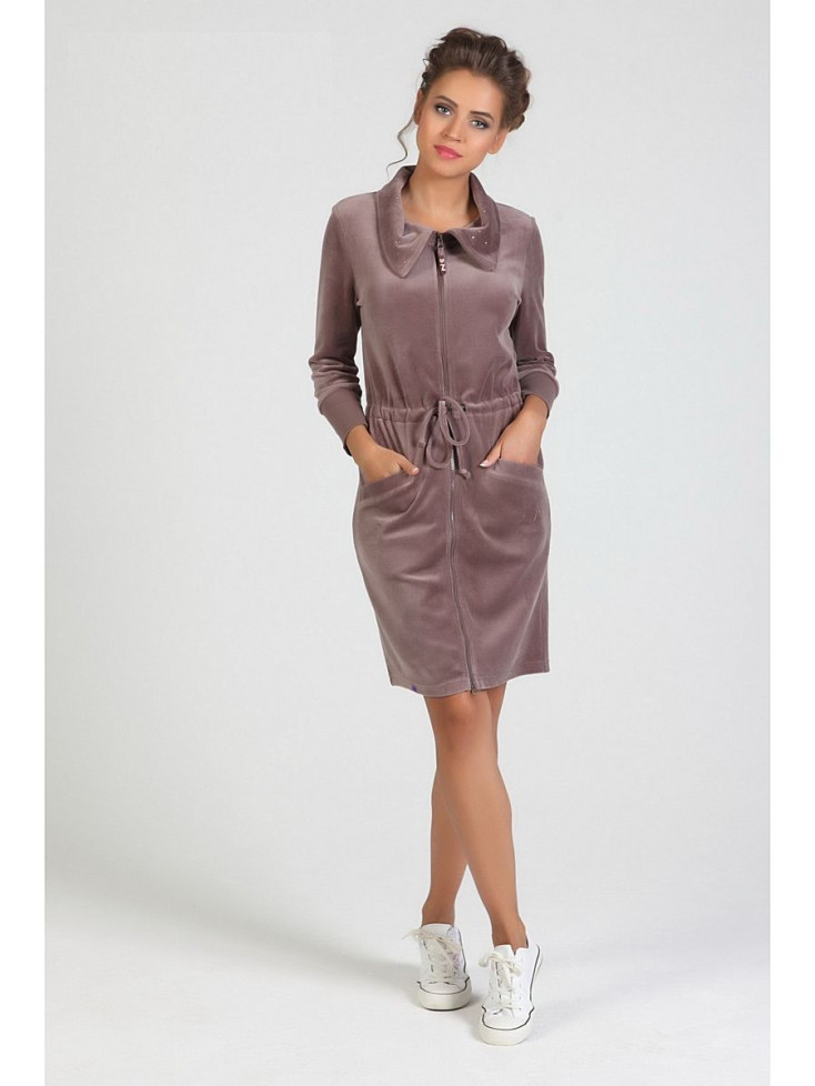 1504 Халат велюровый Sogno кофе