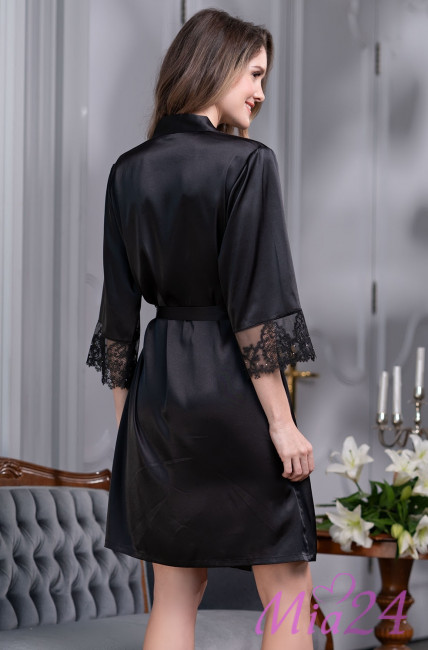 Халат женский шелковый Mia-Amore "White Swan" 3553 черный Халат женский шелковый Mia-Amore "White Swan" 3553 черный