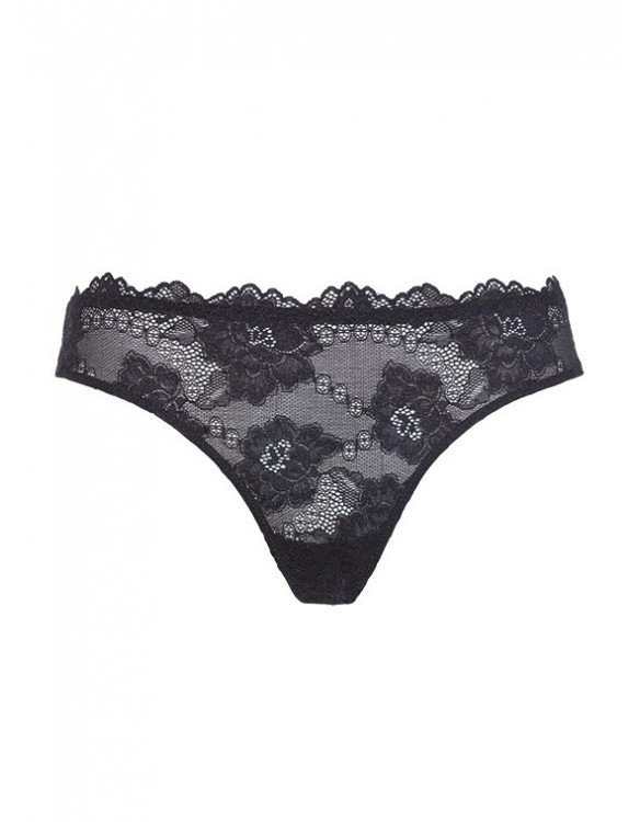 Трусы стринг кружевные  Lormar "MyClass" черный 