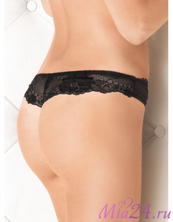 Трусы стринг кружевные  Lormar "MyClass" черный 