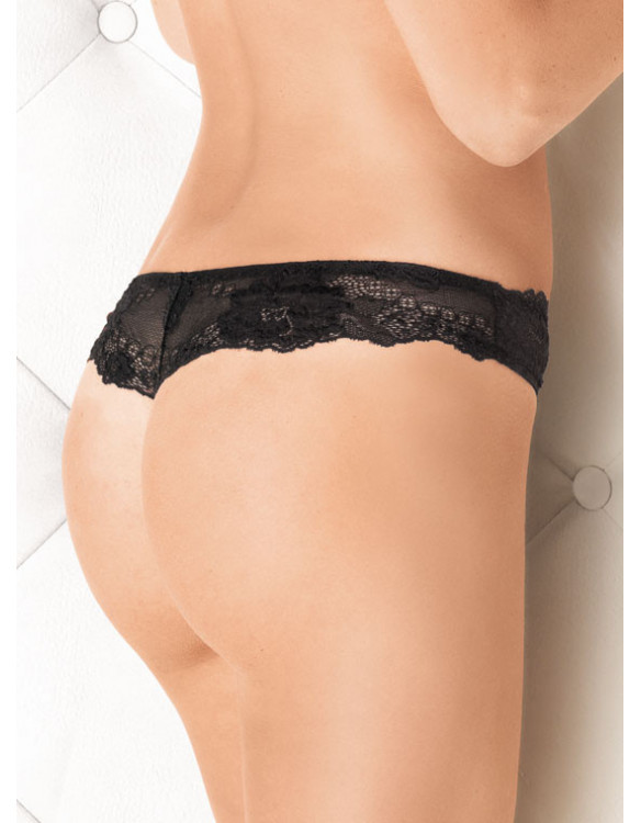 Трусы стринг кружевные  Lormar "MyClass" черный 