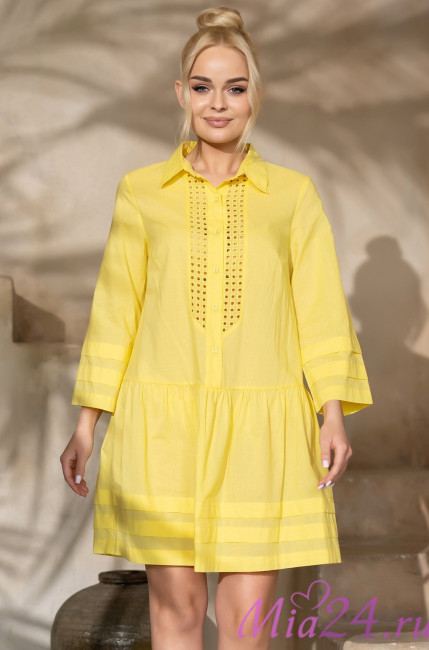 Платье-туника женская из хлопка Mia-Amore "Rochelle" 1610 лимонный Платье-туника женская из хлопка Mia-Amore "Rochelle" 1610 лимонный