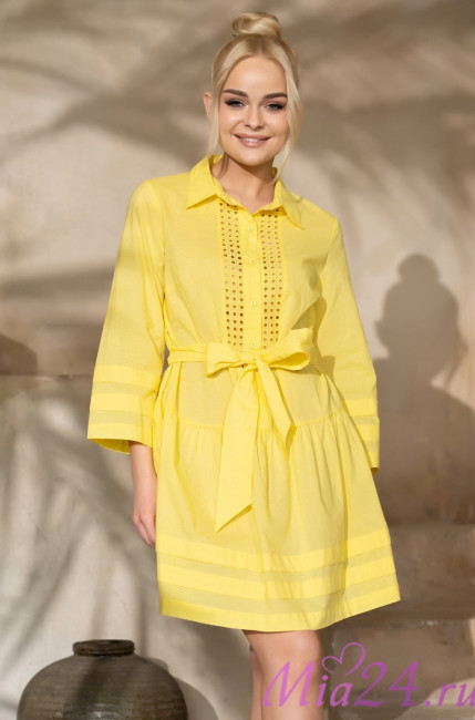Платье-туника женская из хлопка Mia-Amore "Rochelle" 1610 лимонный Платье-туника женская из хлопка Mia-Amore "Rochelle" 1610 лимонный