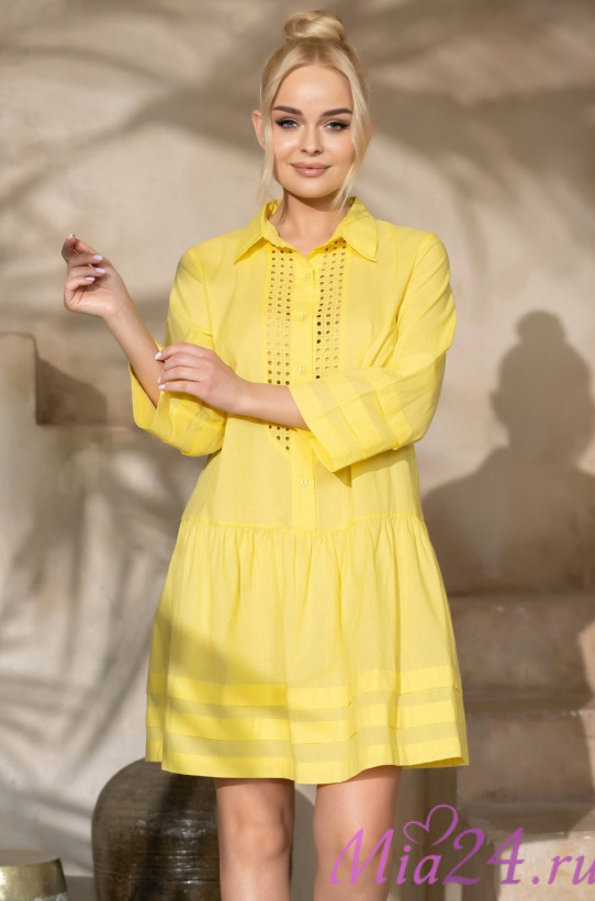 Платье-туника женская из хлопка Mia-Amore "Rochelle" 1610 лимонный