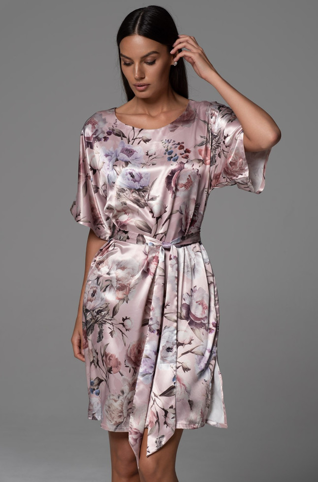 Туника женская Philomena 4851 'Mia-Amore' - свободная, до колен, с короткими рукавами, карманами и поясом