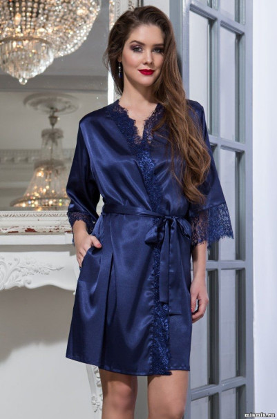 Халат женский Mia-Amore "Flamenco" 2087 синий
