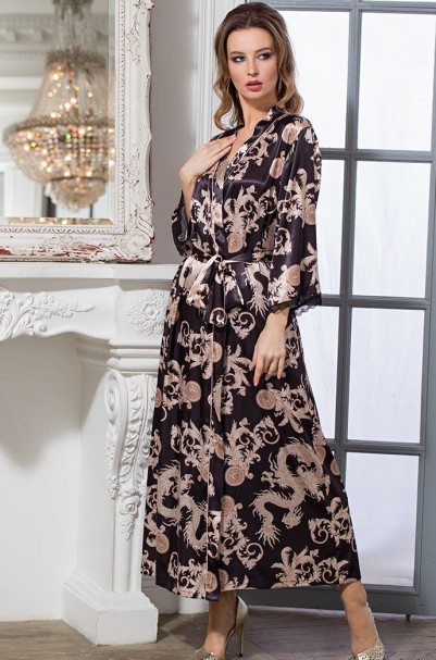 Халат женский длинный Mia-Amore "Versachi Gold" 9938