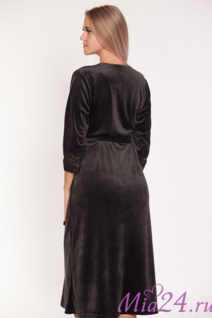 Халат велюровый женский Весталия 3774 черный