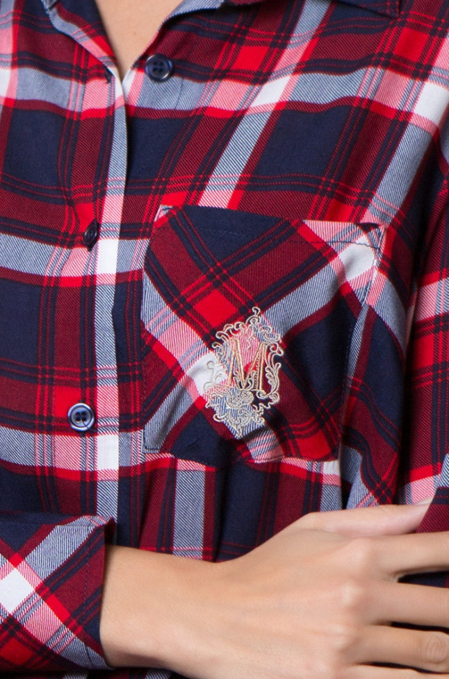 Туника домашняя женская Davina 16253 'Mia-Mia' - с воротником и карманом, на пуговицах 