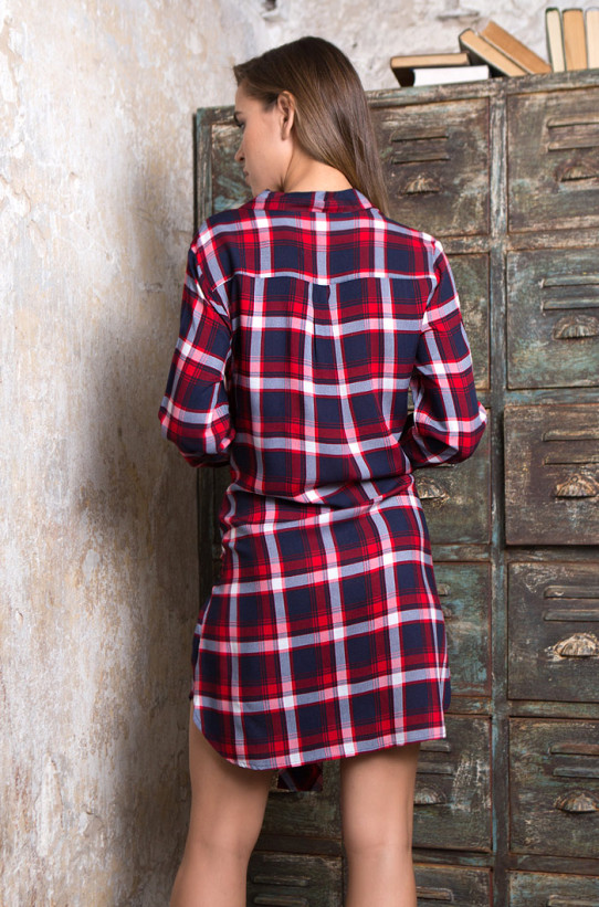 Туника домашняя женская Davina 16253 'Mia-Mia' - с воротником и карманом, на пуговицах 