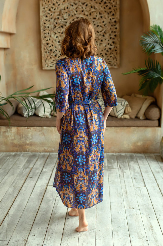 Халат домашний женский из вискозы на пуговицах Mia-Mia "Gera" 16468