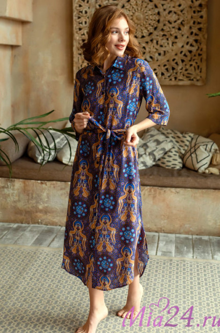 Халат домашний женский из вискозы на пуговицах Mia-Mia "Gera" 16468 Халат домашний женский из вискозы на пуговицах Mia-Mia "Gera" 16468