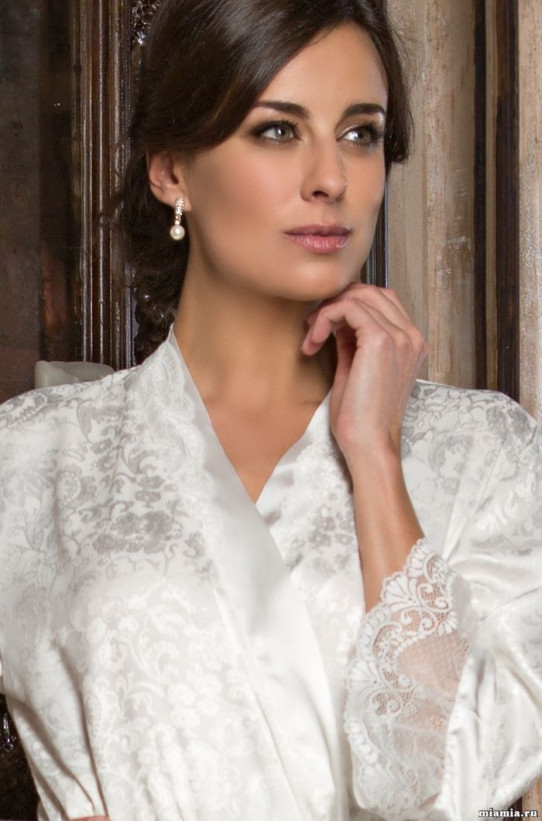 Халат длинный женский Mia Amore "Angelina" 9539 молочный