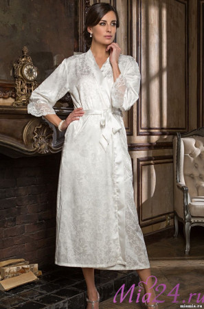 Халат длинный женский Mia Amore "Angelina" 9539 молочный
