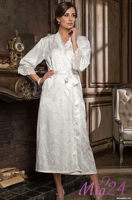 Халат длинный женский Mia Amore "Angelina" 9539 молочный Халат длинный женский Mia Amore "Angelina" 9539 молочный