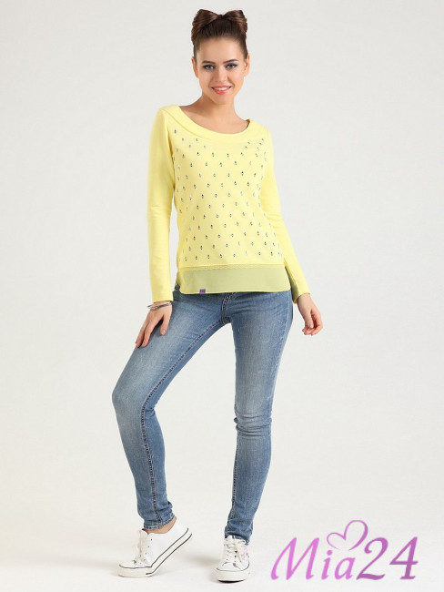 1502 Свитшот из трикотажа Lolipop желтый 1502 Свитшот из трикотажа Lolipop желтый