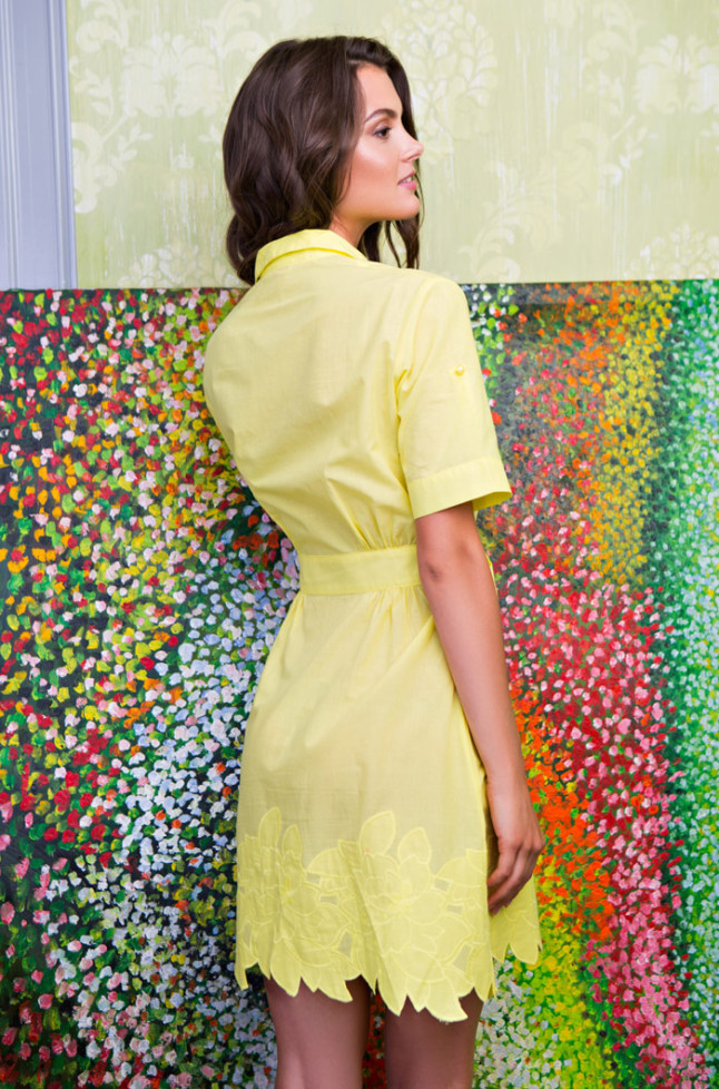 Халат пляжный женский из хлопка Mia-Mia "Sweet angel" 16103 желтый