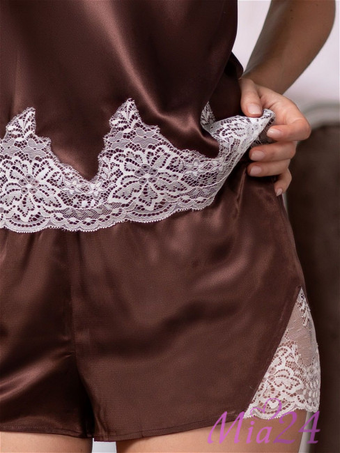 Пижама шелковая Mia-Amore "Marilin" 3102 шоколад Пижама шелковая Mia-Amore "Marilin" 3102 шоколад