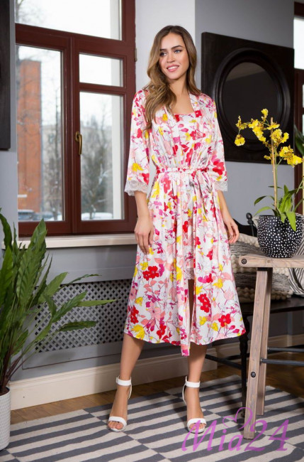 Халат женский длинный Mia-Mia "Flora" 17527 Халат женский длинный Mia-Mia "Flora" 17527