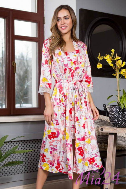 Халат женский длинный Mia-Mia "Flora" 17527 Халат женский длинный Mia-Mia "Flora" 17527