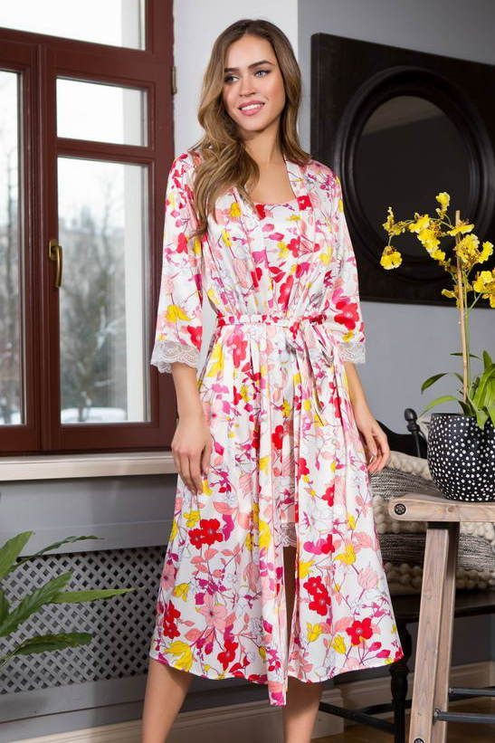 Халат женский длинный Mia-Mia "Flora" 17527