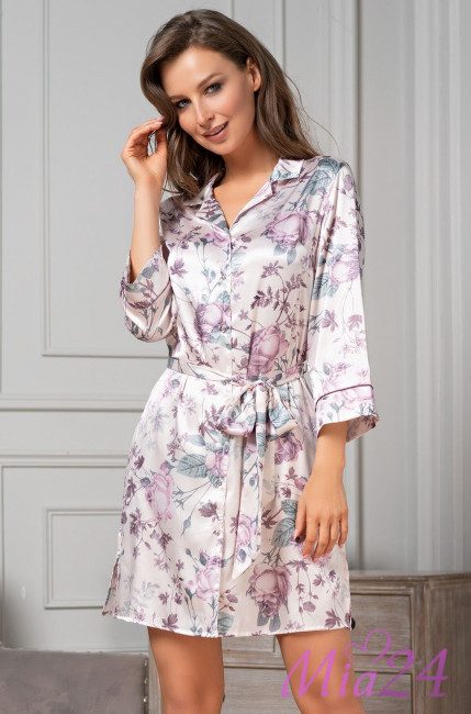 Халат шелковый на пуговицах Mia-Amore "Miracle" 3547