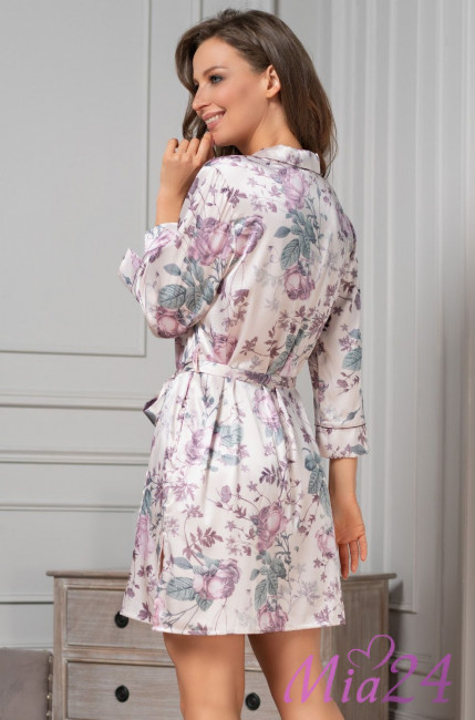 Халат шелковый на пуговицах Mia-Amore "Miracle" 3547