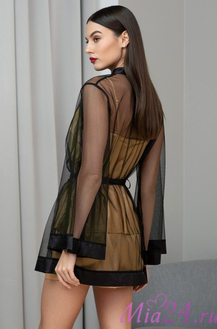 Пеньюар женский прозрачный Mia-Amore "Jardin" 4023 черный Пеньюар женский прозрачный Mia-Amore "Jardin" 4023 черный