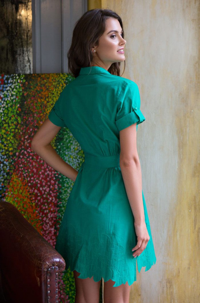 Халат пляжный женский из хлопка Mia-Mia "Sweet angel" 16103 зеленый