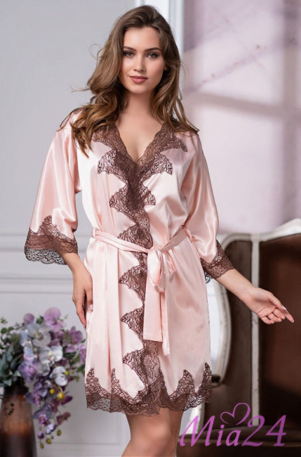 Халат шелковый Mia-Amore "Marilin" 3103 пудровый Халат шелковый Mia-Amore "Marilin" 3103 пудровый