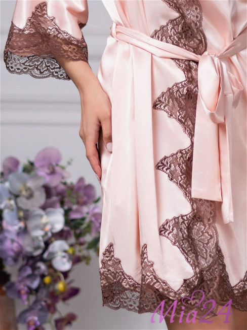 Халат шелковый Mia-Amore "Marilin" 3103 пудровый Халат шелковый Mia-Amore "Marilin" 3103 пудровый