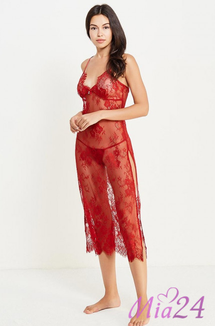 Сорочка длинная кружевная Mia-Amore "Chanel" 2034 бордовый