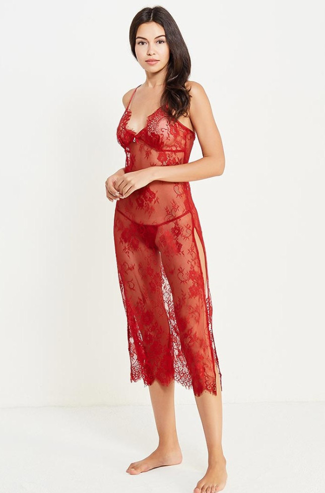 Сорочка длинная кружевная Mia-Amore "Chanel" 2034 бордовый