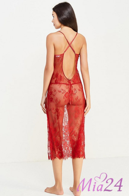 Сорочка длинная кружевная Mia-Amore "Chanel" 2034 бордовый