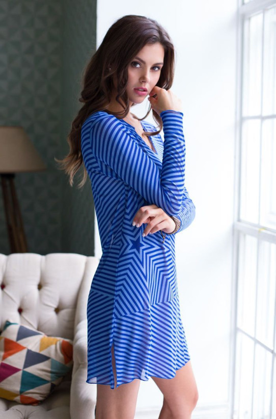 19085 Пляжная туника "Doris" blue