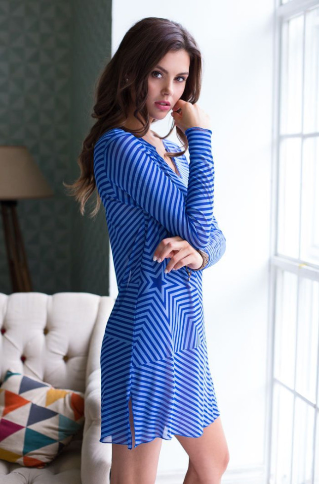 19085 Пляжная туника "Doris" blue