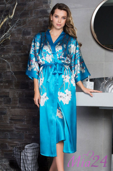 Халат длинный шелковый Mia-Mia "Sakura" 15169 Халат длинный шелковый Mia-Mia "Sakura" 15169