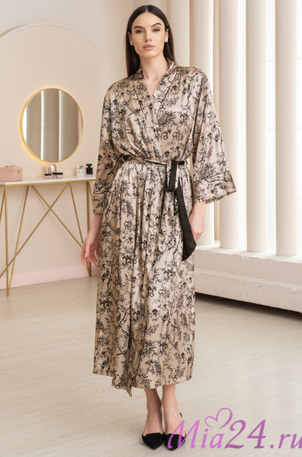 Халат длинный шелковый Mia-Amore "Artemida" 4139