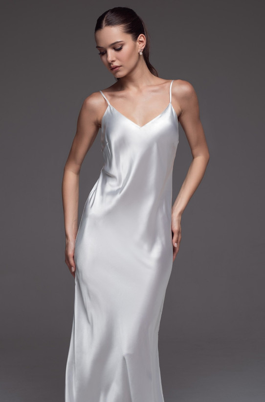 Сорочка длинная шелковая женская Mia-Amore "Estrella" 4288 белый