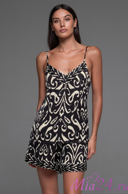 Пижама женская шелковая с шортами Mia-Amore "Salma" 4202