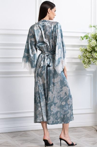 Халат женский длинный шелковая Mia-Amore "Ninelle" 4259 мятный 