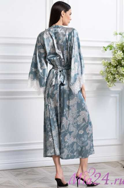 Халат женский длинный шелковая Mia-Amore "Ninelle" 4259 мятный 