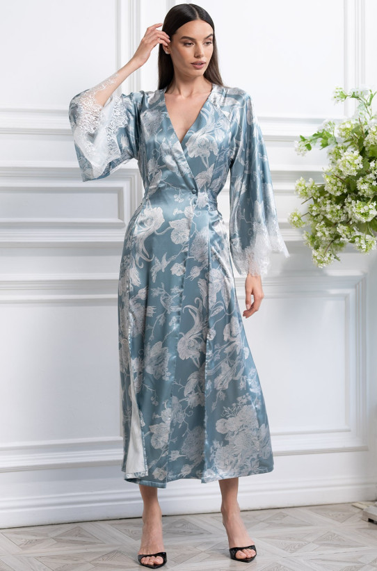 Халат женский длинный шелковая Mia-Amore "Ninelle" 4259 мятный