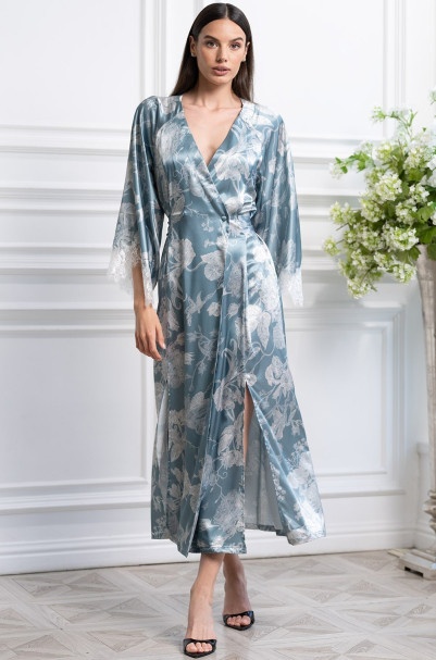 Халат женский длинный шелковая Mia-Amore "Ninelle" 4259 мятный 