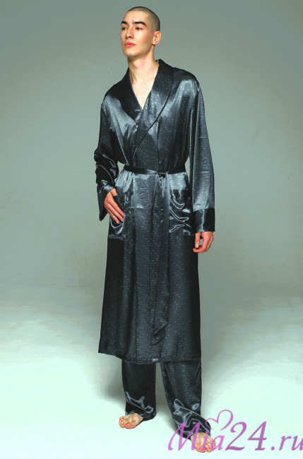 Халат мужской Marygold 4633 'Mia-Amore' - шелковый, длинный